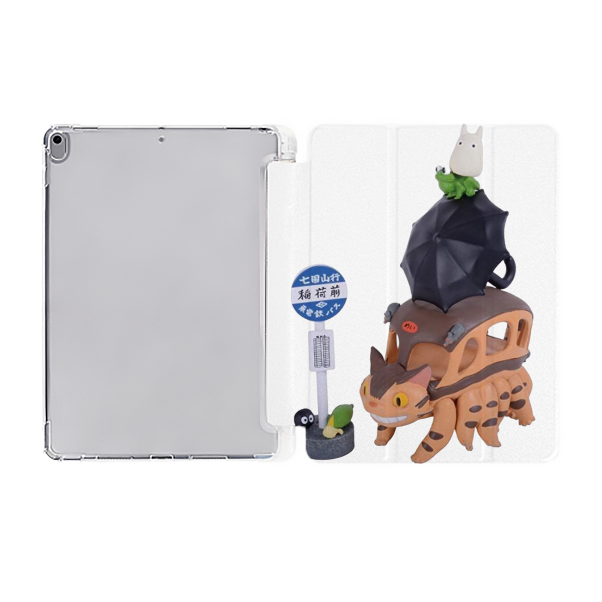 （画像用） となりのトトロ 草壁メイ 草壁サツキ My Neighbor Totoro Satsuki Kusakabe Mei Kusakabe IPad ケース ペン収納付き 三つ折りスタンド PUレザー×シリコン 対応機種9.5/10.5/10.9インチ